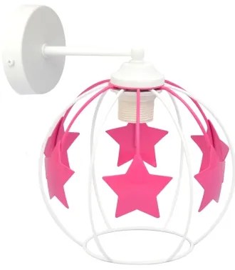 Applique per bambini STARS 1xE27/15W/230V rosa/bianco