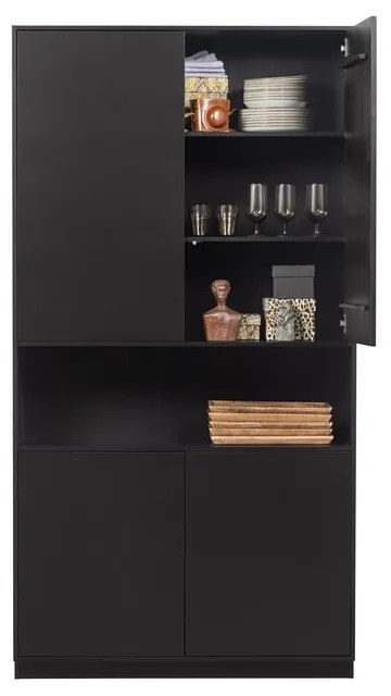 Armadio modulare nero in legno di pino 110x210 cm Finca - WOOOD