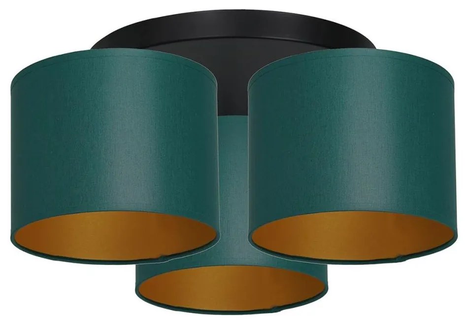 Lampadario a plafone ARDEN 3xE27/60W/230V verde/oro