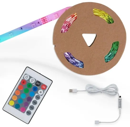 Brilo - LED RGB Striscia dimmerabile 6,6m LED/6W/USB + +TC