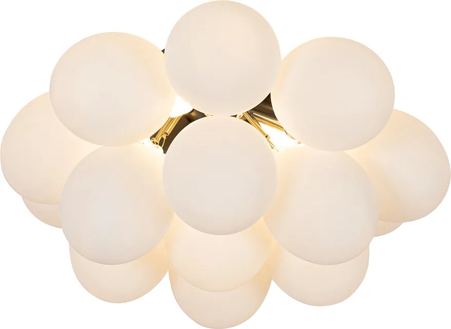 Plafoniera smart nera con vetro opale 4 luci incl. Zigbee G9 - Uvas