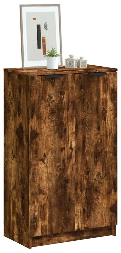 Scarpiera Rovere Fumo 59x35x100 Cm İn Legno Multistrato /