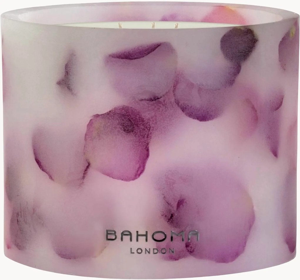 Candela profumata fatta a mano a tre stoppini Botanica (rosa)