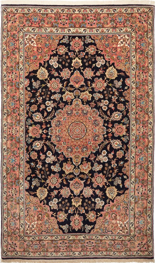 Isfahan Tappeto persiano 230 x 140 Blu (Iran) Annodato A Mano