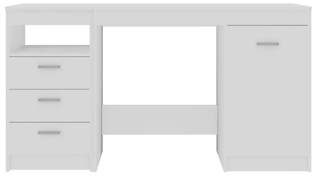 Scrivania bianca 140x50x76 cm in legno multistrato