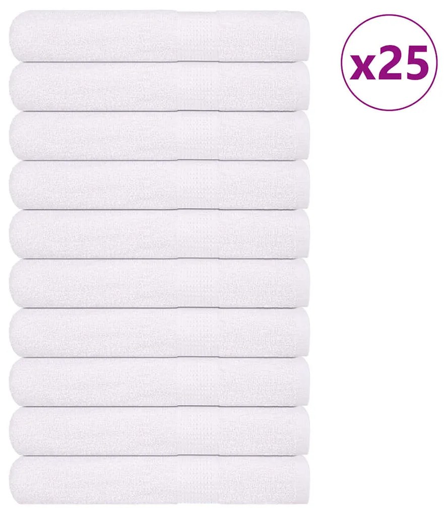 Asciugamani 25 Pz Bianchi 100x200 Cm 360 G/m² 100% Cotone /