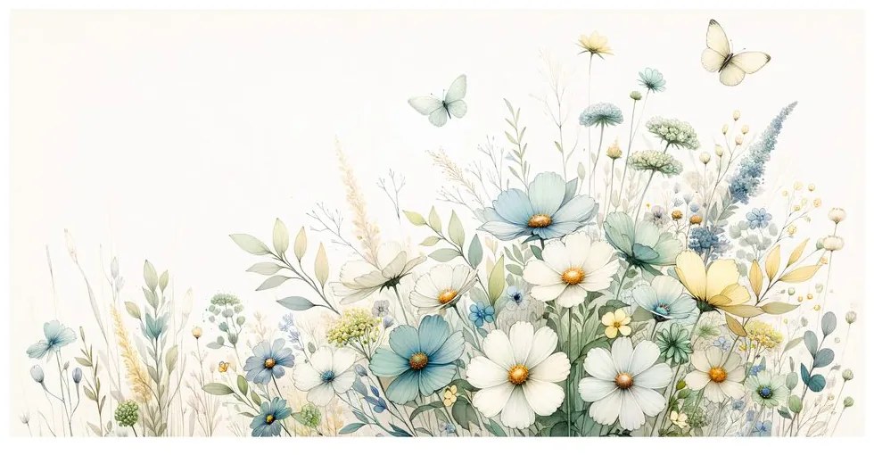 Quadro su tela – Fiori selvatici in tonalità pastello