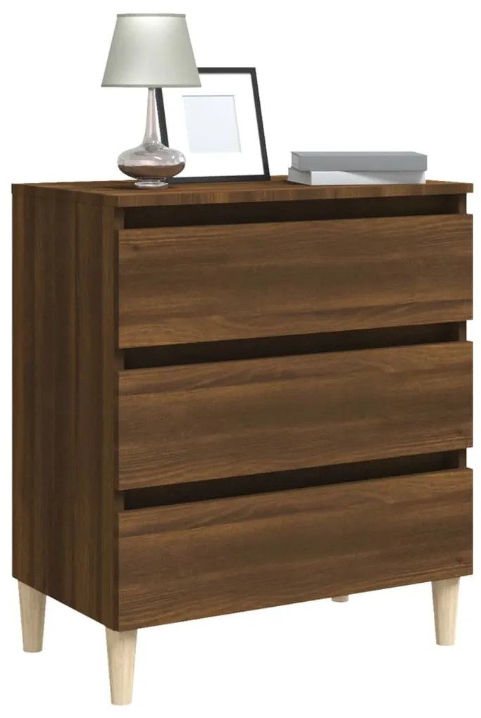 Credenza rovere marrone 60x35x69 cm in legno multistrato