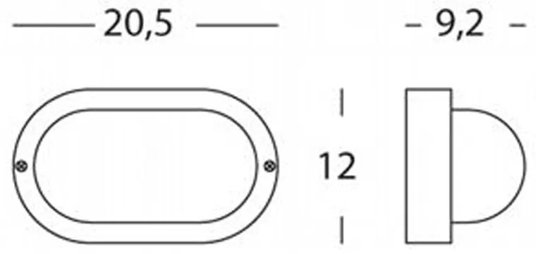 Plafoniera Da Esterno Echo Ovale Termoplastica E Vetro Bianco 1 Luce E27