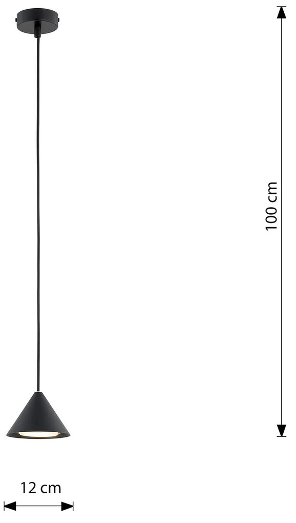 Sospensione Minimal Skadi 1 Luce In Acciaio Nero