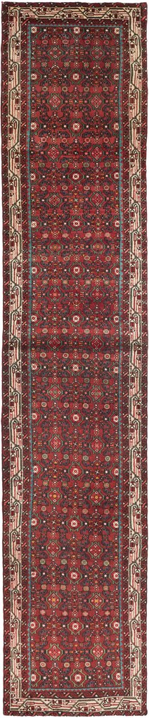 Hamedan Tappeto persiano 80x400 Rosso (Iran) Annodato A Mano