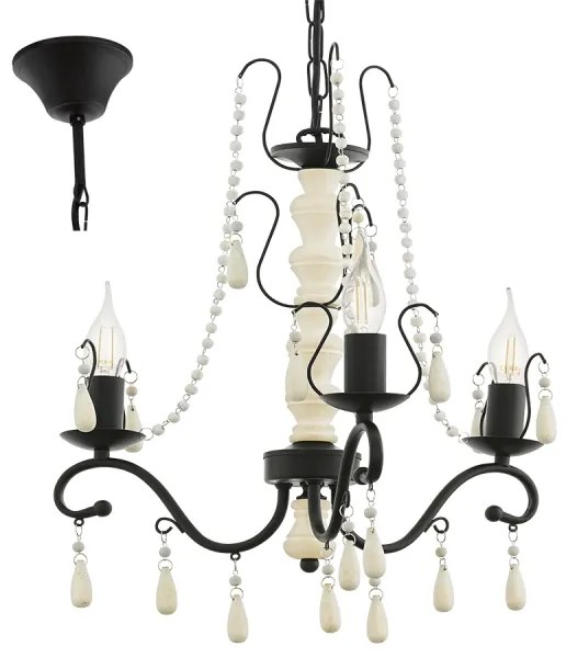 Eglo 49837 - Lampadario a sospensione con catena CHATTISHAM 3xE14/40W