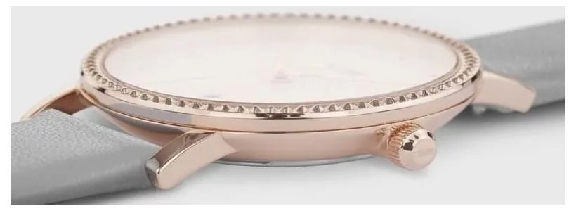 Orologio da donna con cinturino in pelle grigia Le Couronnement - Cluse