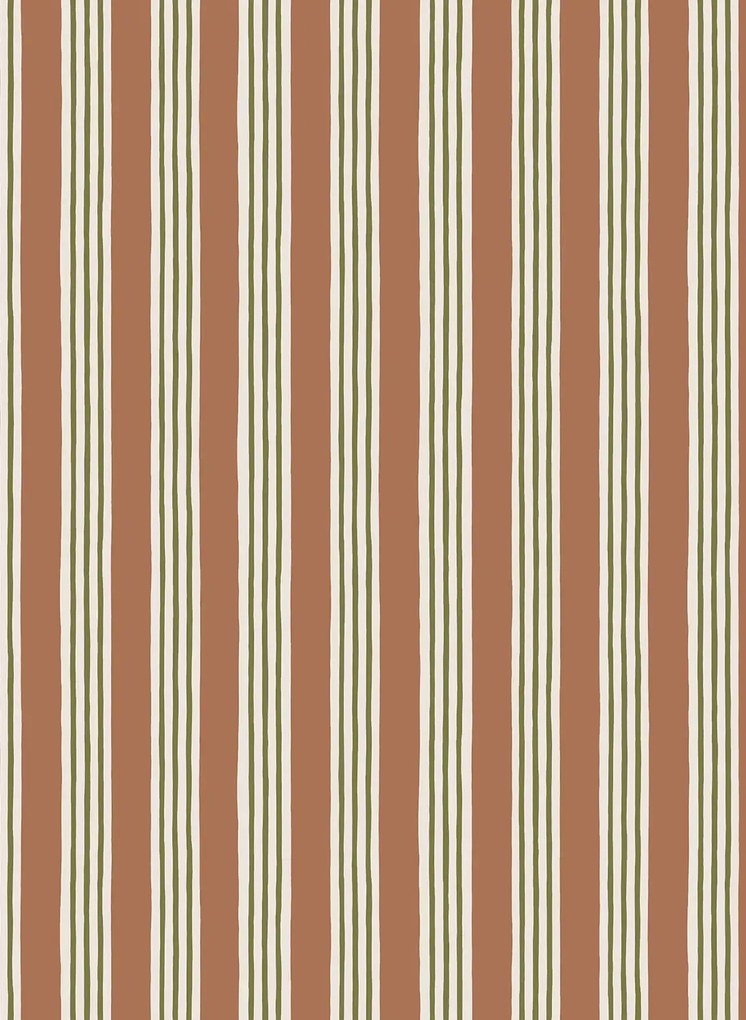 Josephine Munsey Carta da parati Kemble Stripe - Trixie/ Sunday Clay/ Quartz
