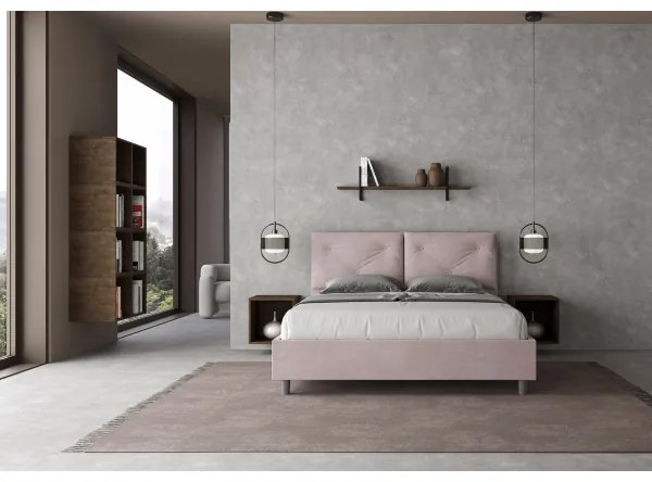 Letto contenitore da 160x190 in microfibra glicine Appia