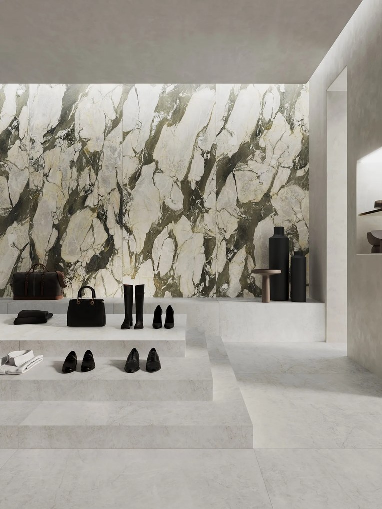 Gres Porcellanato Effetto Marmo Venato Verde Lucido 60x120 - EI6001