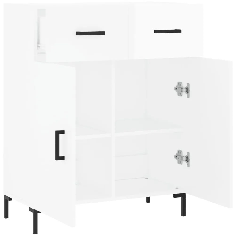 Credenza 69,5x34x90 cm in legno multistrato bianco lucido