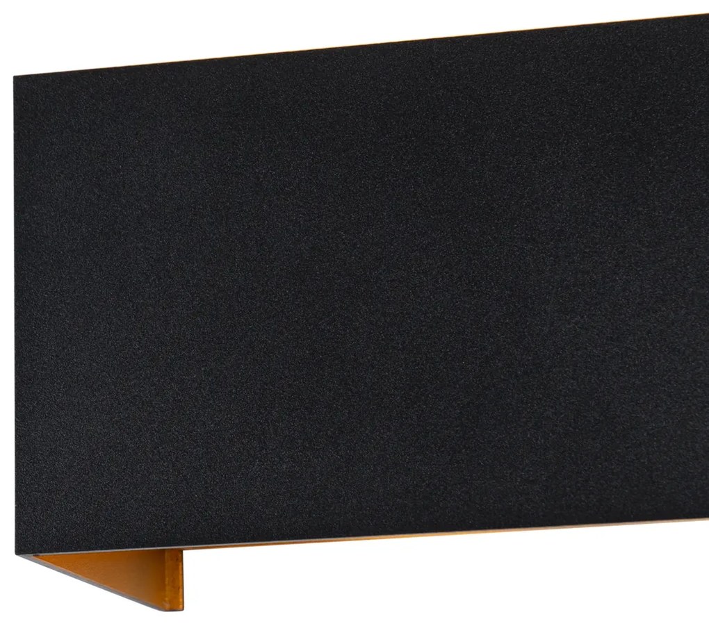 Lampada da parete per esterni nera con oro incl. LED 4 luci IP54 - Edwin