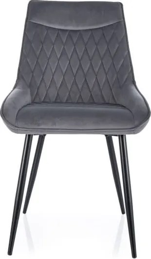Sedia Agat velluto grigio velluto Blu14/nero