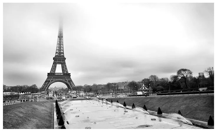 Fotomurale  Parigi: Torre Eiffel  Colore bianco e nero, Dimensioni e Misure 450x270