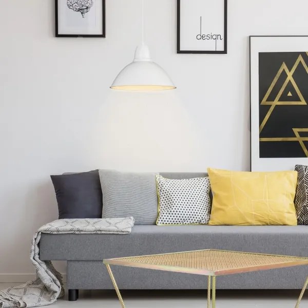 Rabalux 72014 - Lampadario a cavo WILBOUR 1xE27/60W/230V bianco