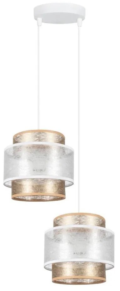 Lampadario a sospensione con filo GABI 2xE27/60W/230V oro/bianco diametro 30 cm