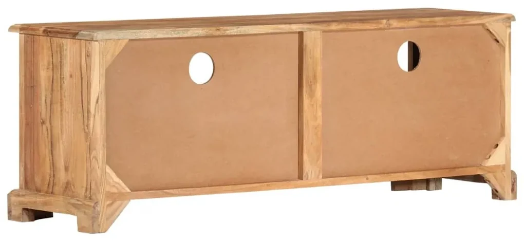Mobile tv in legno massello di acacia 110x30x40 cm marrone