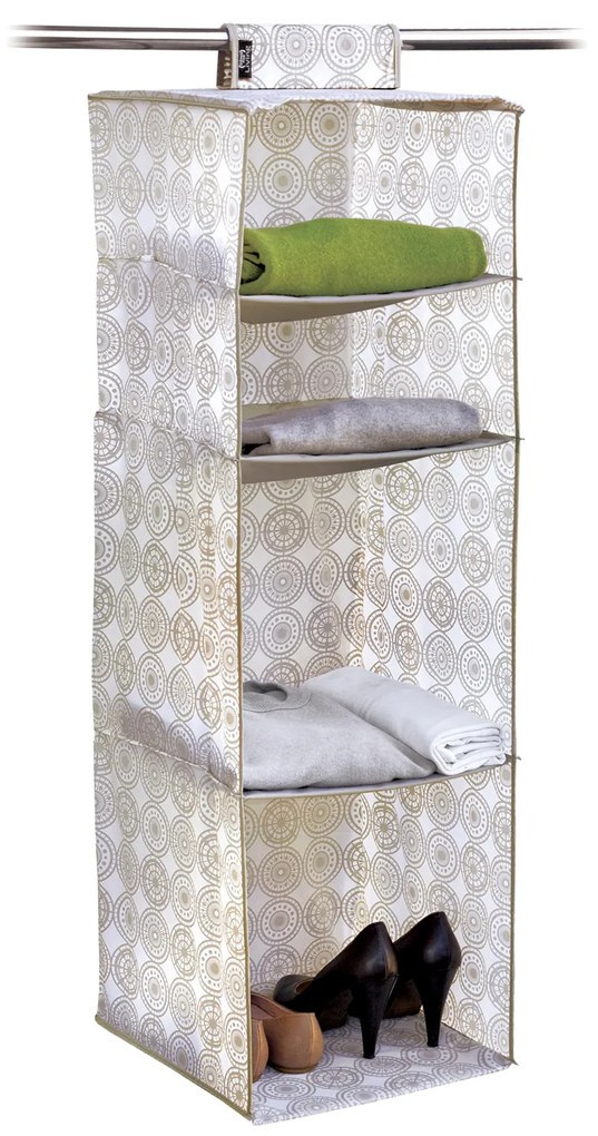 Organizer armadio Domopak Living 103x33x33 cm con 4 scomparti, Beige