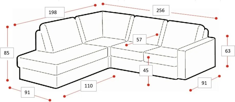 Divano angolare color antracite (con penisola a sinistra/a L) con rivestimento in ciniglia Fabian – Scandic
