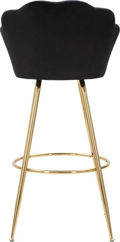 Sgabello Bar Vienna Nero 55x53x110 cm Spugna e Tessuto e Metallo Nero e Oro...