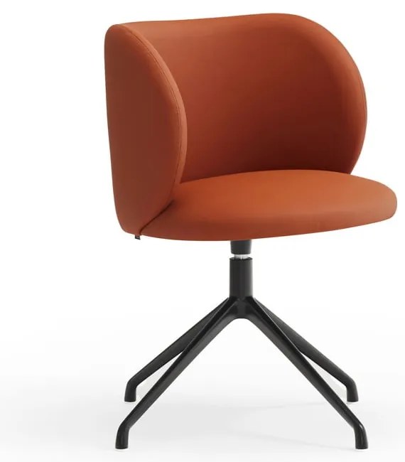 Sedia da pranzo arancione in imbottito Mogi – Teulat