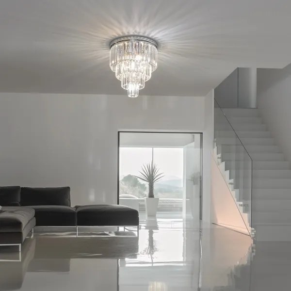 Brilagi - LED plafoniera in cristallo MOZART 5xE14/40W/230V cromo lucido