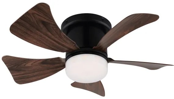 ZEVENTI - Ventilatore da soffitto dimmerabile a LED MUNDAKA LED/10W/230V marrone + +TC