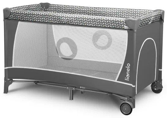 Lionelo - Lettino da viaggio FLOWER Grigio Scandi