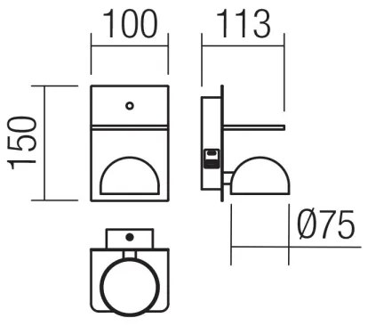 Redo 01-3491 - Luce Spot da parete a LED SEIBI LED/7W/230V USB CRI 90 bianco
