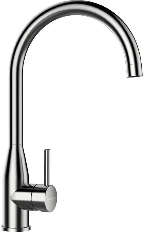 Rubinetto da cucina a collo di cigno Kavus acciaio inox argento cromato SCHOCK