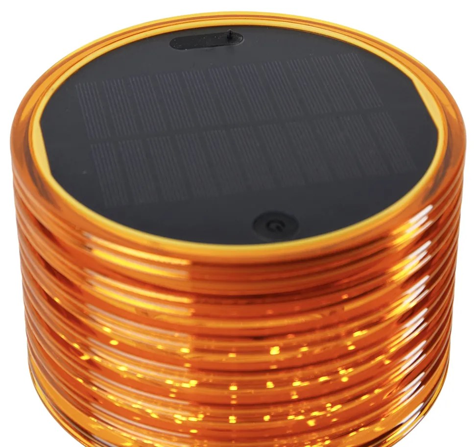 Lampada da tavolo arancione in plastica con LED solare IP44 - Ambar