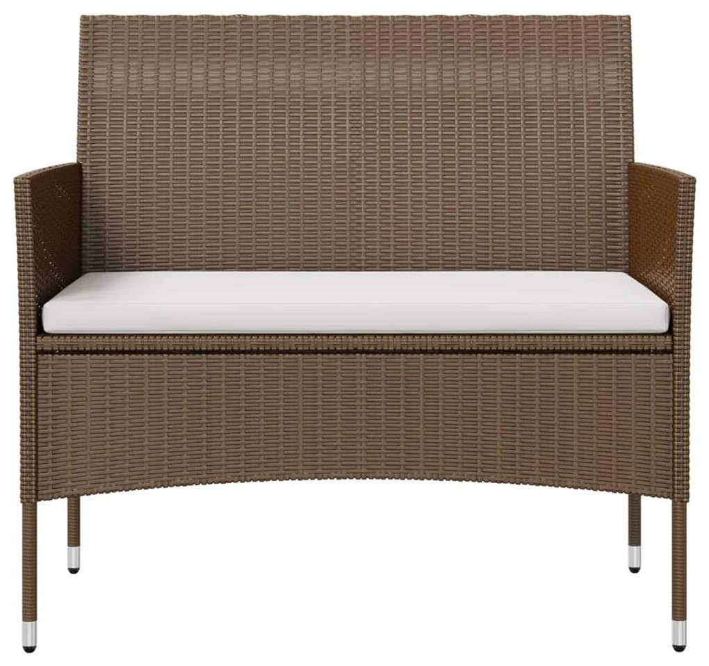 Set divani da giardino 16 pz con cuscini in polyrattan marrone