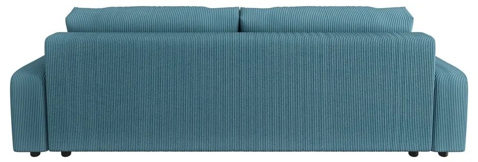 Divano turchese allungabile/con contenitore con rivestimento in velluto a coste 234 cm Sara – Ropez