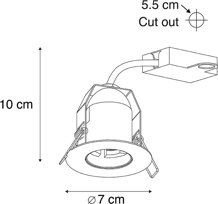 Faretto da incasso intelligente nero con lampadina WiFi G95 - Insight