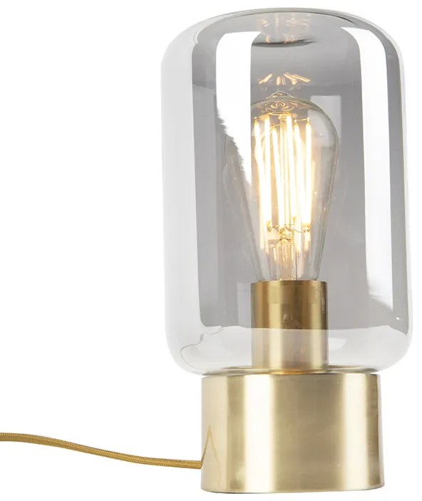 Lampada da tavolo di design in ottone con vetro fumé - Bliss Cute