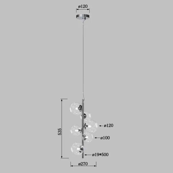 ONLI - Lampadario a sospensione con cavo KIMBERLY 6xG9/6W/230V cromo lucido
