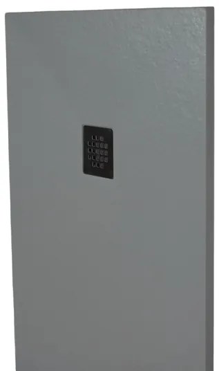 Piatto doccia in mineralmarmo 80x120 cm grigio chiaro effetto pietra con griglia e piletta sifonata