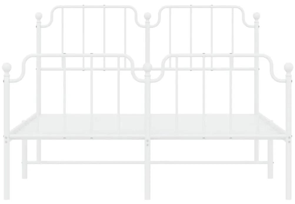 Giroletto con testiera e pediera metallo bianco 140x200 cm