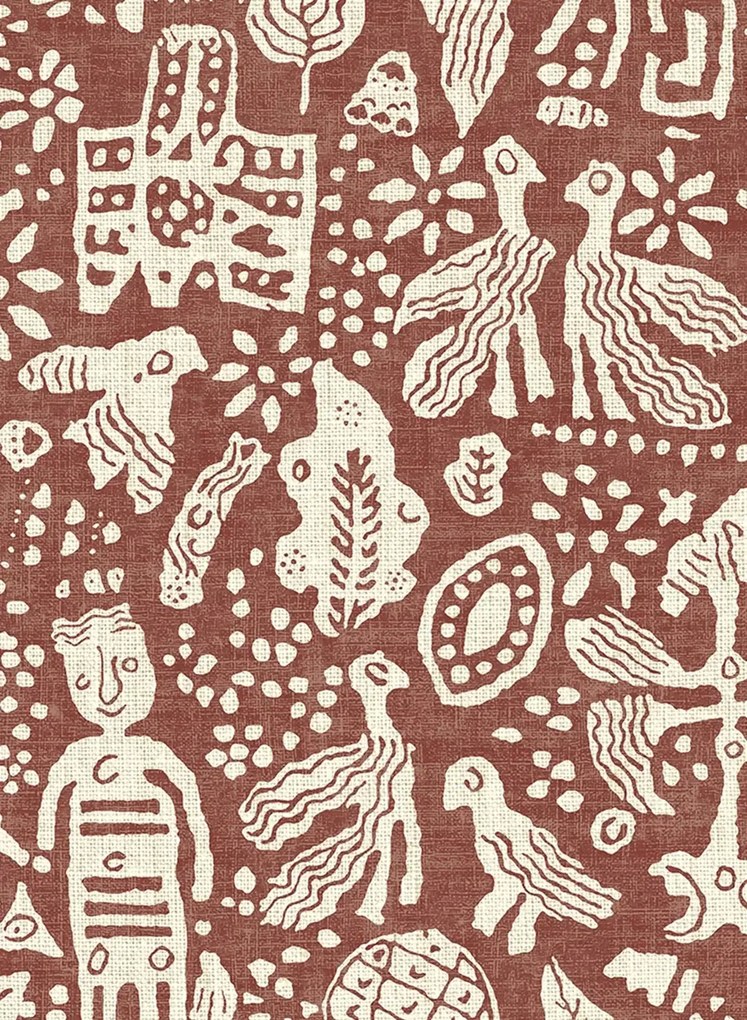 Lewis & Wood Carta da parati Minna Maze - Russet