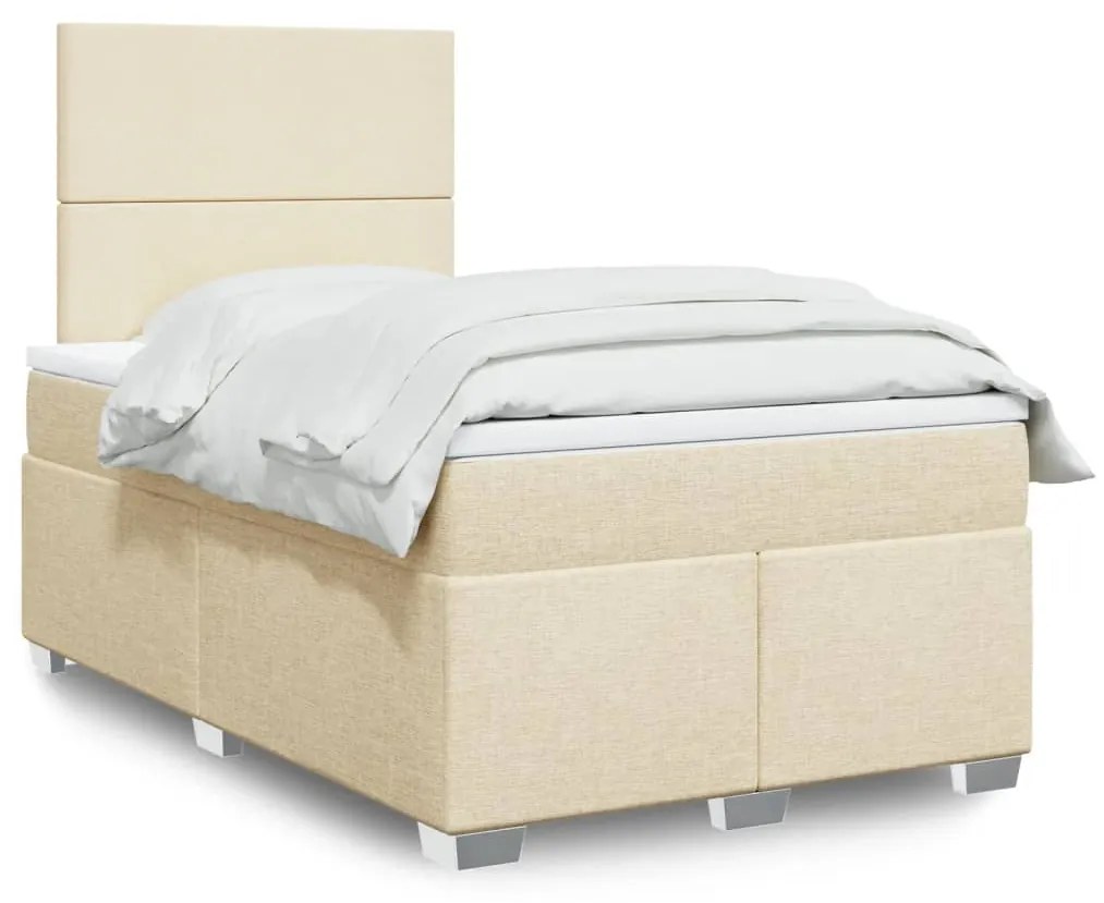 Giroletto A Molle Con Materasso Crema 120x200 Cm İn Tessuto /