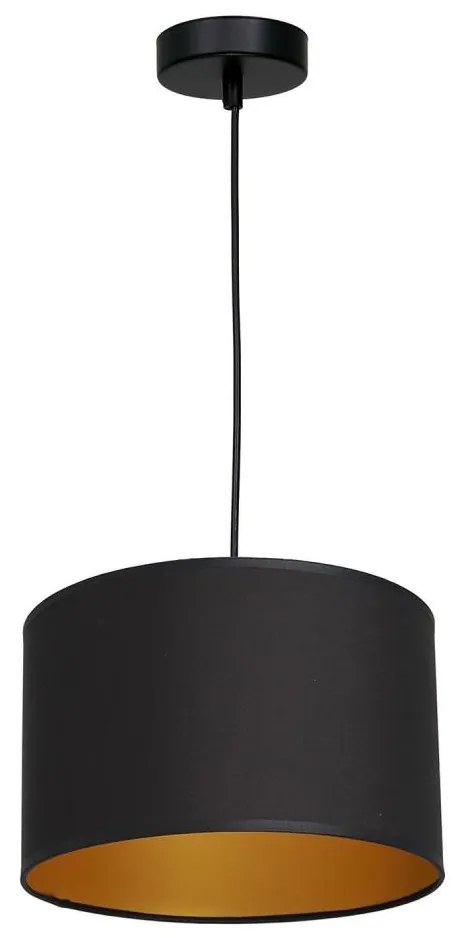 Lampadario su corda ARDEN 1xE27/60W/230V d. 25 cm nero/dorato
