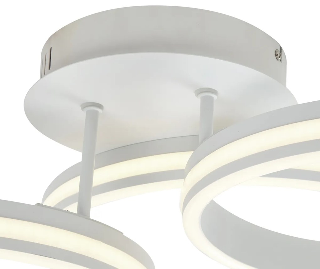 Plafoniera bianca con LED dimmerabile a 3 livelli 3 luci - Navara