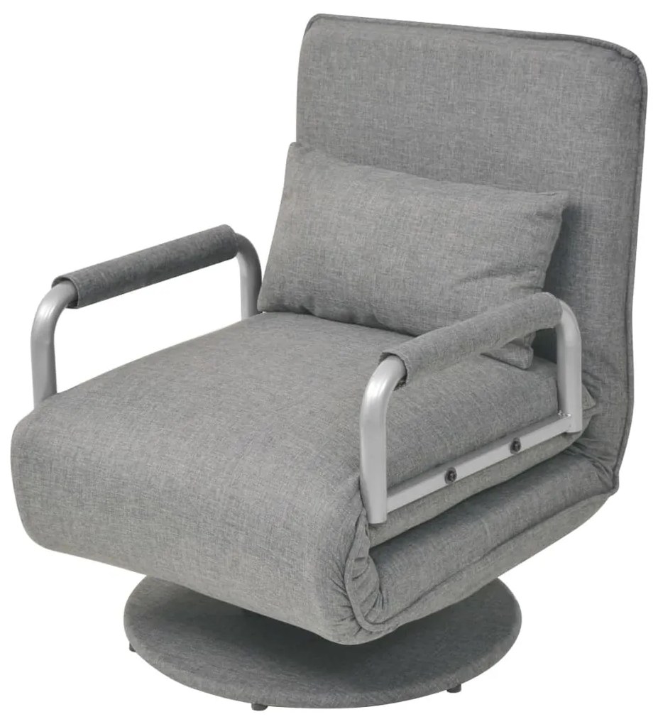 Sedia Girevole E Divano Letto Grigio Chiaro İn Tessuto /