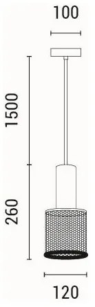 Lampadario a sospensione con filo 1xE27/40W/230V nero
